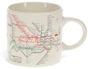 Tazza in ceramica beige da 350 ml Heritage Tube Map - Rex London