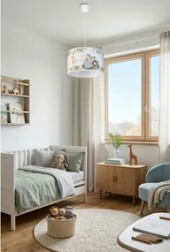 BRILAGI - Lampadario LED per bambini a sospensione con cavo BOBO 1xE27/60W/230V Ø 35 cm bianco/giungla