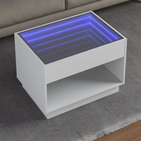 Tavolino Da Salotto Con Led Infinity Bianco 70x50x50 Cm /