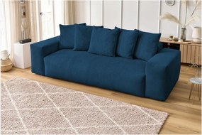 Divano in blu scuro con rivestimento in velluto a coste 280 cm Voltaire – Bobochic Paris