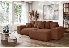 Divano angolare color mattone allungabile/con contenitore (con composizione variabile) Luma – Ropez