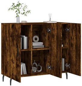 Credenza rovere fumo 90x34x80 cm in legno multistrato