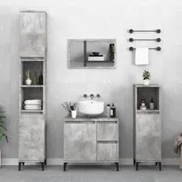 Armadietto Bagno Grigio Cemento 30x30x190 cm Legno Multistrato 819800