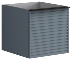 Struttura semi colonna da bagno Pixel 1 cassetto laccato opaco indaco L 40 x H 40 x P 45.5 cm