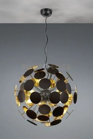 Discalgo sospensione sfera tondi metallo nero opaco + oro d. 54cm 6...