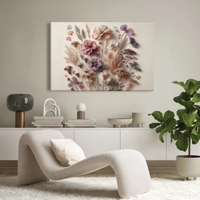 Quadro su tela – Fiori vintage su sfondo chiaro