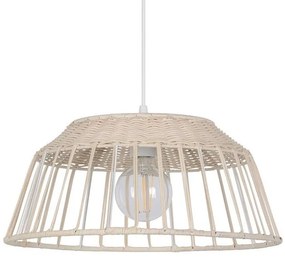 Lampadario Natura CASSIS bianco paralume beige E27 Ø38cm COREP