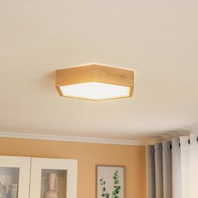 Plafoniera soffitto Hagen Envostar, dimmerabile, Legno chiaro, Soggiorno / Sala da pranzo, Legno, Plafoniera