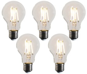 Set di 5 Lampadine LED dimmerabili E27 A60 chiare 4.5W 500 lm 2700K
