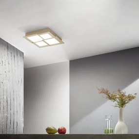 Plafoniera Led in metallo Oro e diffusore in acrilico PASSPARTOU 44x44 cm
