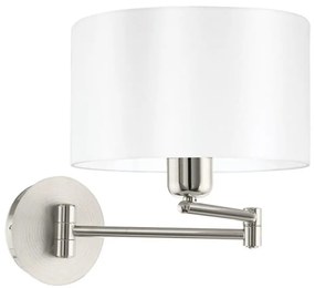 Eglo 33269 - Applique PASTERI 1xE27/60W/230V cromo opaco/bianco