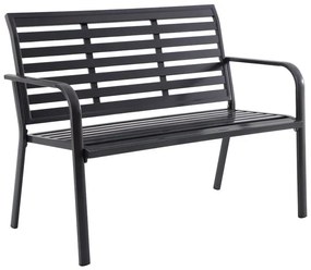 Panca da giardino in alluminio antracite con braccioli Centra NATERIAL, 3 posti