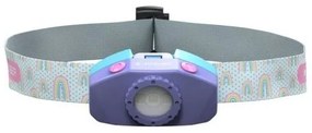 Ledlenser KIDLED4R RAINBOW-LED Lampada frontale LED ricaricabile per bambini, dimmerabile, IPX4, 40 lm, 18 ore, viola