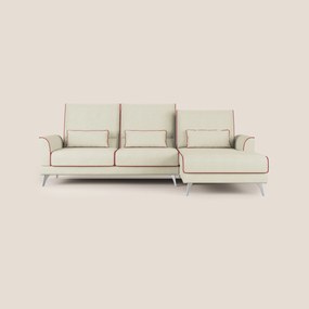 Tommy Divano angolare bicolore con relax e schienali traslanti in microfibra smacchiabile T11 panna - rosso