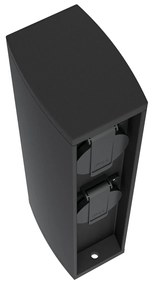Colonnina con Prese elettriche da Giardino 30cm IP54 Alluminio - Nera