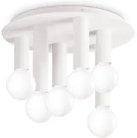 Plafoniera Contemporanea Petit Metallo Bianco 6 Luci E27 42W Ip20