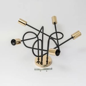 Lampadario a plafone OXFORD 5xE27/15W/230V oro/nero