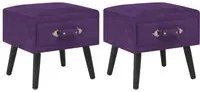 Comodini Viola Scuro 2 pz 40x35x40 cm in Velluto 276385