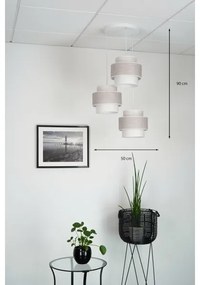 Brilagi - Lampadario a sospensione con filo DOVER SPACE 3xE27/15W/230V grigio/color crema