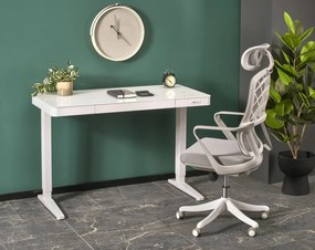 Scrivania B52 con funzione di regolazione in altezza in bianco - L120