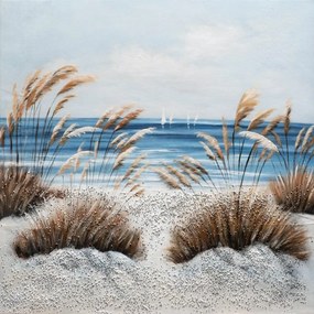 Stampa su tela Riva vento 100 x 100 cm
