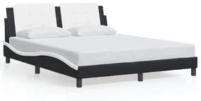 Giroletto Con Luce Led Nero E Bianco 160x200 Cm İn Similpelle /