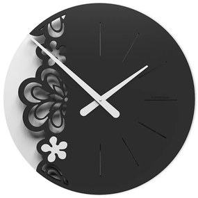 Calleadesign Orologio da parete Merletto grande color nero