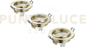 Kit  3 pezzi  incassi led matrix orientabili oro 3 luci attacco gu1...