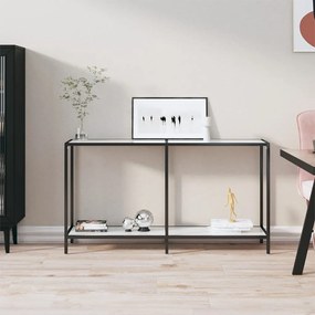 Tavolo Consolle Bianco 140x35x75,5 Cm İn Vetro Temperato /