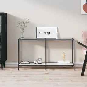Tavolo Consolle Bianco 140x35x75,5 Cm İn Vetro Temperato /