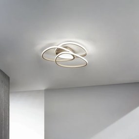 Plafoniera Led ROSE dimmerabile in metallo verniciato Oro D64 cm