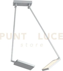 Plafoniera led book grigia 36w 3640lm 3000k 15-200x85cm orientabile