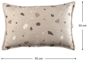 Cuscino per divano da bambini marrone chiaro con rivestimento in bouclé e ciniglia Terrazzo Bolster – Wigiwama