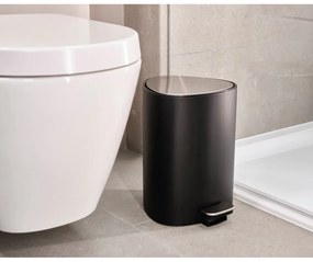 Cestino per la spazzatura nero opaco in acciaio con pedale 5 l EasyStore Luxe – Joseph Joseph
