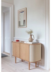 Cassettiera bassa in rovere decorata in beige e naturale 109x75 cm Treasures - UMAGE