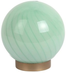 Lampada da tavolo verde chiaro con paralume in vetro (altezza totale 17 cm) Summer Globe – Leitmotiv