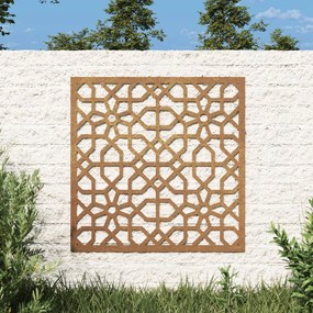 Decorazione Muro Da Giardino 55x55 Cm Moresco Acciaio Corten /