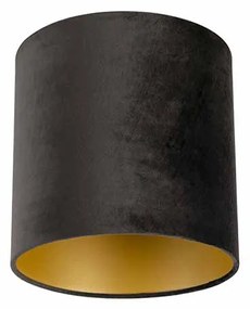 Paralume in velluto 25/25/25 nero - oro