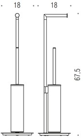 Colombo Mini B40180 piantana con portarotolo e portascopino cromo