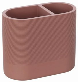 Bicchiere porta spazzolini in poliresina terracotta Marica