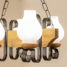 Brilagi - Lampadario a sospensione con catena QUEEN 4xE14/40W/230V faggio