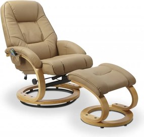 Poltrona Matador beige con funzione di massaggio e riscaldamento