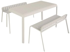 Set tavolo e sedie Idaho NATERIAL in alluminio beige per 2 persone