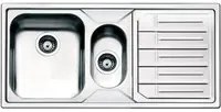 Lavello incasso semifilo 2 vasche e gocciolatoio destro 100x50 Smeg LP102D2 inox