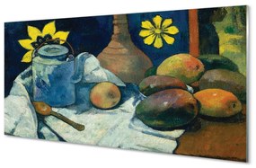 Pannello paraschizzi cucina Natura morta con tè e frutta di Paul Gauguin 100x50 cm