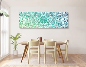 Stampa su tela – Mandala verde acqua