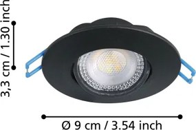 Eglo 300188 - SET 3x faretti da incasso GEDREZ LED/4,9W/230V Ø 9 cm nero