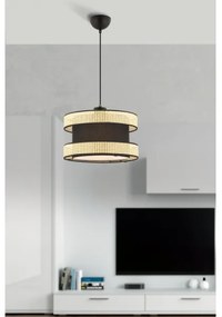 Lampadario a sospensione con cavo HALO 1xE27/60W/230V nero/beige