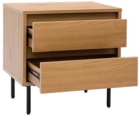 Comodino finitura legno chiaro rovere 2 cassetti L50 cm ARAGON