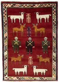 Gabbeh Tappeto 150 x 110 Rosso (Iran) Annodato A Mano